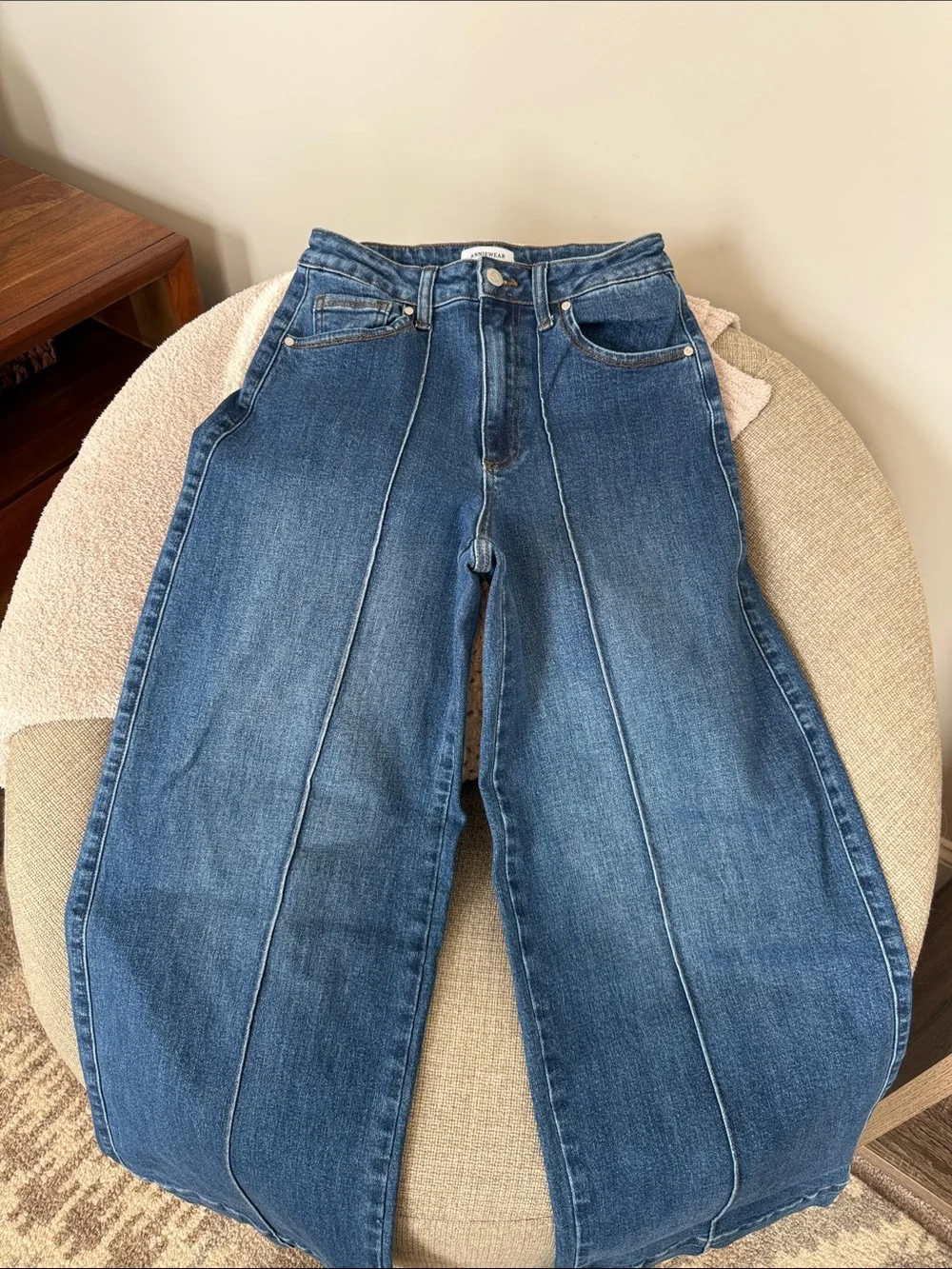 Anniewear Wide Leg Blue Women's Jeans